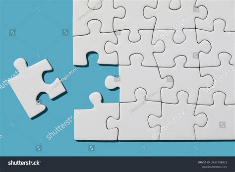 Jigsaw Puzzle Missing Piece On Blue库存照片2451048815 | Shutterstock