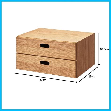 Muji Stucking chest oak half drawer 2-drawers W37 x D28 x H18.5cm Japan ...