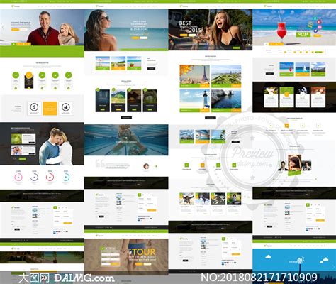 旅游休闲度假服务网站版式设计模板_大图网图片素材