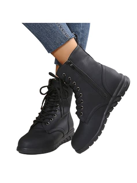 Crocowalk Women's Slip Resistant Work Boot, Lace Up, Side Zipper ...