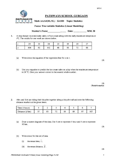 Stats module 4 - WS 4 PWSG/Math SL/Grade11/Stats( linear modelling ...