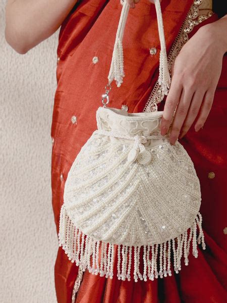 Handcrafted Pearl Potli Styles - White – Peora