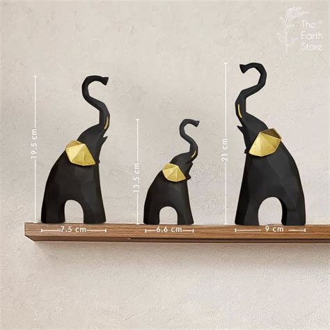 Triple Elephant Charm Statues in Varying Sizes – The Earth Store