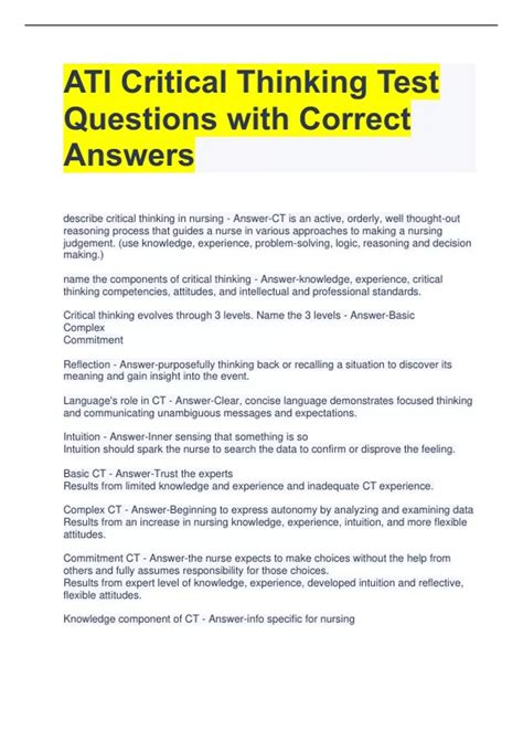 Critical Thinking Test