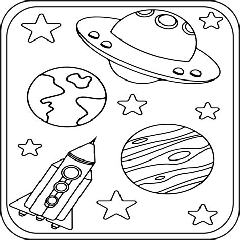 Space Coloring Pages Kindergarten
