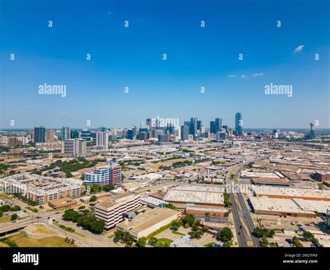 Aerial far view of Downtown Dallas Texas Stock Photo - Alamy