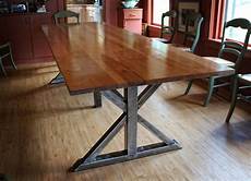 Steel Dining Tables by Handmade Birch And Steel Trestle Dining Table By Higgins Steel Dining Tables