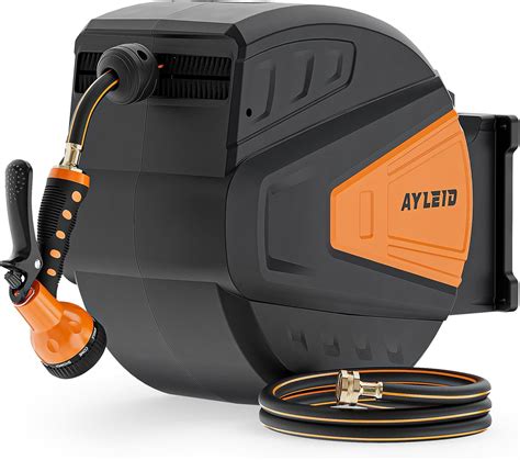 Amazon.com : Ayleid Retractable Garden Hose Reel,5/8 in x 100 FT Wall ...
