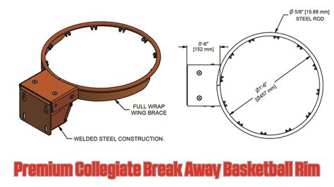 Premium Collegiate Basketball Rim - South Texas Sport Court
