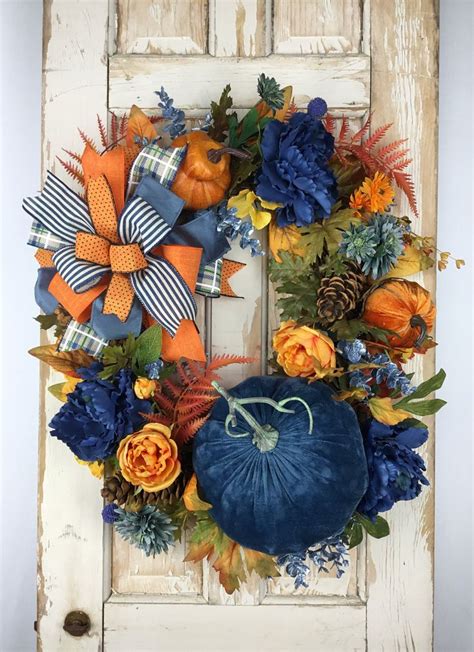 fall wreath blue