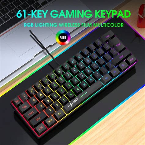 Hxsj 60% Combo Teclado E Mouse Para Jogos Teclado Com Retroiluminação ...