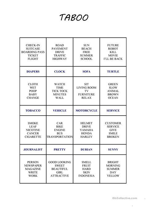 taboo card game printable pdf | ₹300 Spin Bonus Just for You Android ...