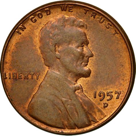 One Cent 1957 Wheat Penny, Coin from United States - Online Coin Club