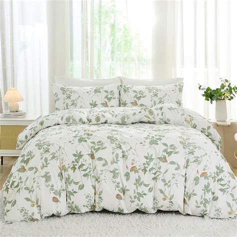 Amazon.com: Cozaline Floral Comforter Set Queen Size 100% Cotton ...