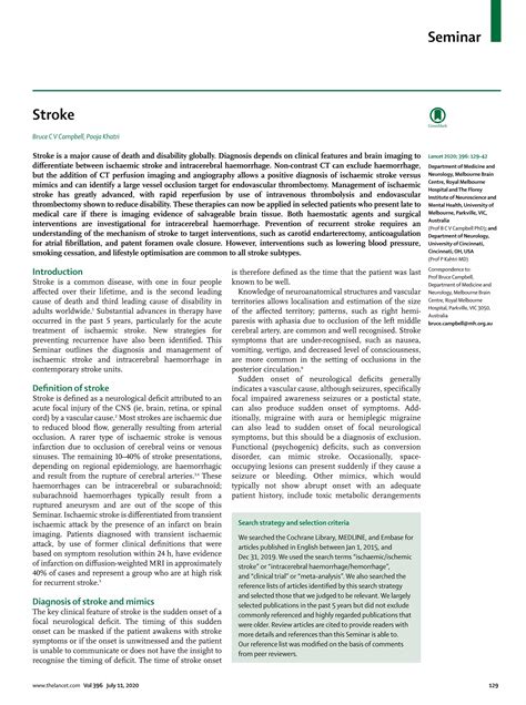 Stroke lancet 2020 | PDF
