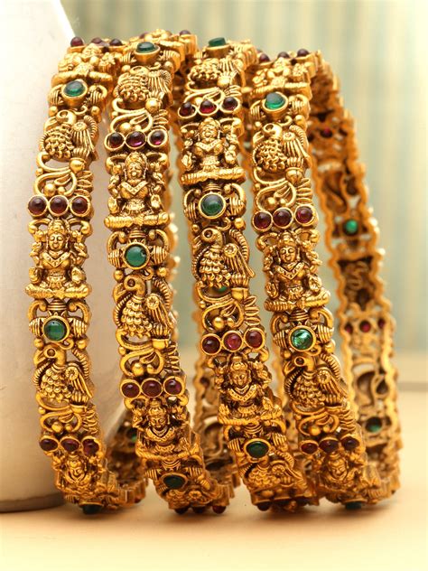 Panash Set Of 2 24CT Gold Plated Handcrafted Antique Bangles – Panash ...