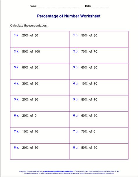 Estimating Percents Worksheet