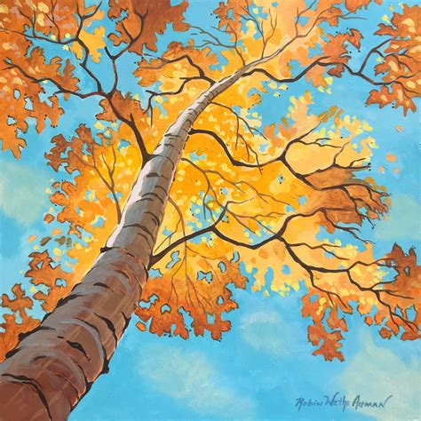 Autumn Birch Tree Painting