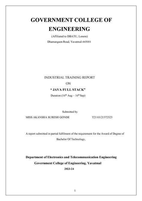 Akasnha - GOVERNMENT COLLEGE OF ENGINEERING (Affiliated to DBATU ...