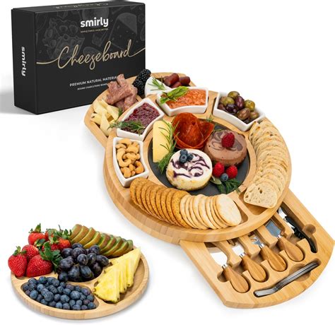 Amazon.com | ImpiriLux Charcuterie Board Set | Large Bamboo Cheese ...