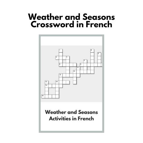 Weather and Seasons Crossword in French - Real Life Language