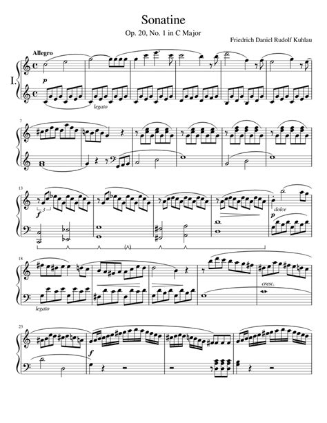 Sonatine (Op. 20, No. 1) - Friedrich Daniel Rudolf Kuhlau Sheet music ...