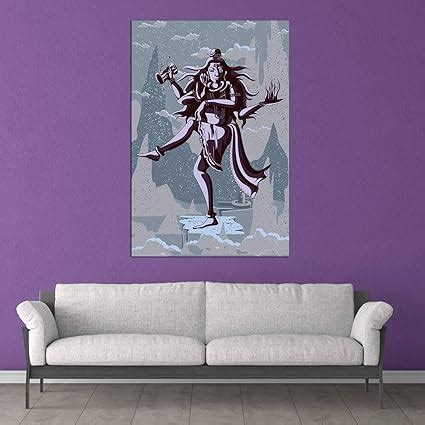 Inephos Framed Abstract Shiv Tandav Spiritual Art Wall Canvas Painting ...