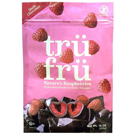 Amazon.com : Tru Fru Dark Chocolate Covered Hyper Dried Raspberries (16 ...