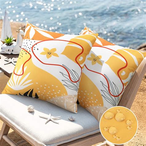 Amazon.com: Merrycolor Pack of 2 Outdoor Pillow Covers 18x18 Waterproof ...