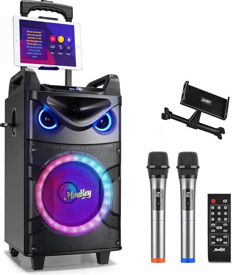 Amazon.com: Moukey Karaoke Machine, 10" Woofer Portable PA System ...