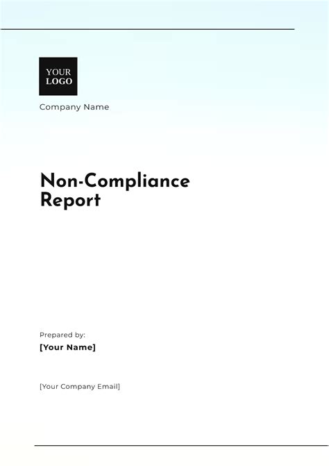 Free Non-Compliance Report Template to Edit Online