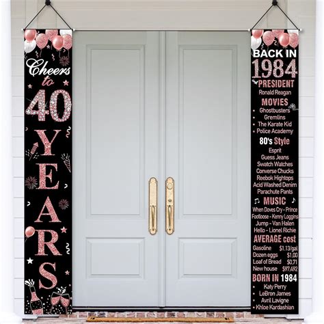 Amazon.com: Back In 1984 Gold and Black 40th Birthday Decorations Happy ...