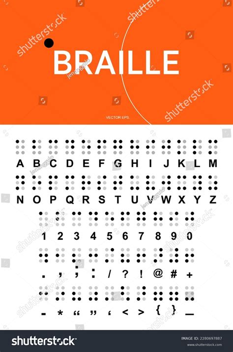 Braille Alphabet Letters Numbers Vector Illustration Stock Vector ...
