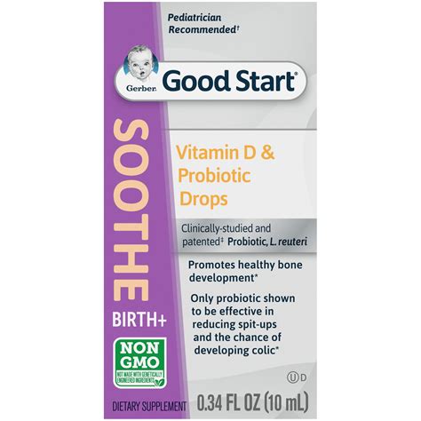 Gerber Good Start Soothe Baby Probiotic Drops with Vitamin D, 0.34 fl ...