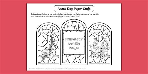 Anzac Day Stained Glass Paper Craft