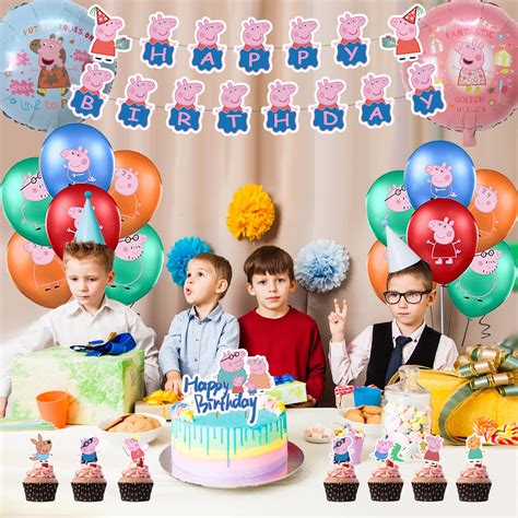 Buy 55pcs Peppa Pig Birthday Party Supplies for Kids, With Birthday ...