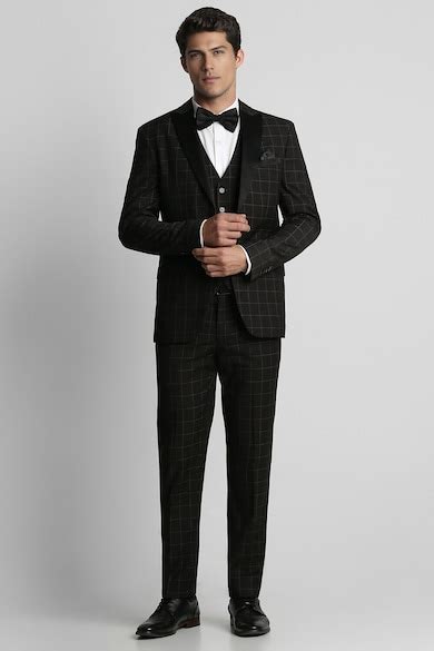 Buy Men Black Check Wedding Three Piece Suit Online - 629555 | Peter ...