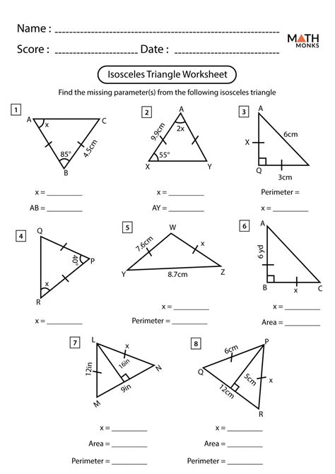 Isosceles And Equilateral Triangles Worksheet – Printable PDF Template