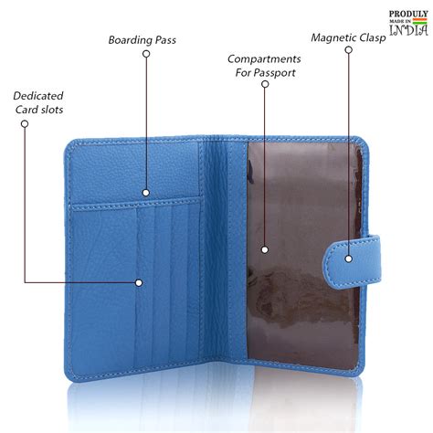 Genuine Gritty Leather Sky Blue Unisex Multi-Purpose Holder ...