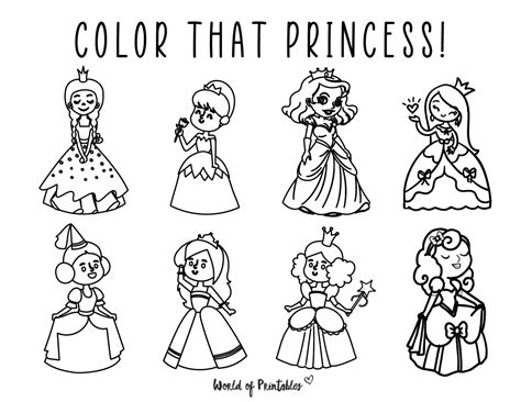 Girl Printable Cute Princess Coloring Pages