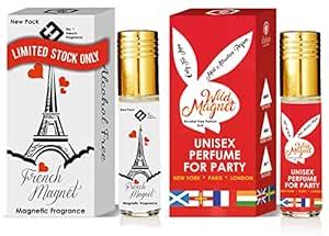 Parag Fragrances French Magnet & Wild Magnet (Unisex Alcohol Free Attar ...