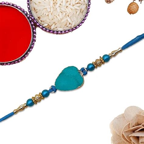 Buy The Purple Tree Designer Semi Precious Stone Agate Rakhi For ...