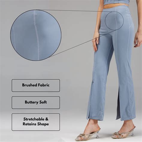 Dusty-Blue Retro Flare Pants – CAVA Athleisure Pvt Ltd