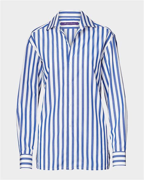 Ralph Lauren Collection Capri Striped Collared Shirt | Neiman Marcus