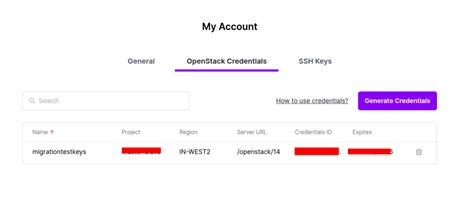 How to generate OpenStack Credentials | CloudPe Knowledge Base