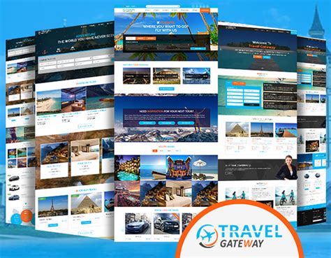 多套蓝色大气旅行社HTML5模板_高端CSS3旅游网站UI界面设计 - Travel Gateway
