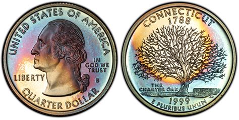 1999-S 25C Connecticut, DCAM (Proof) Washington 50 States Quarters ...