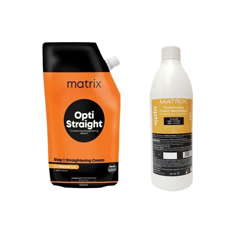 Matrix Opti Straight Normal Straightening Cream 500ml + Neutralizer Cr ...