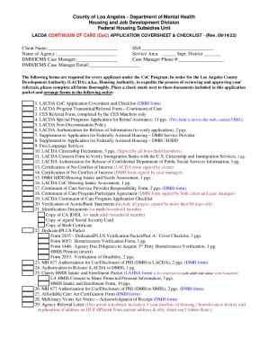 2022-2026 Form CA LACDA Continuum Of Care (CoC) Application Coversheet ...