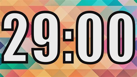 29 minute timer with Colorful background. 29 minute countdown with ...
